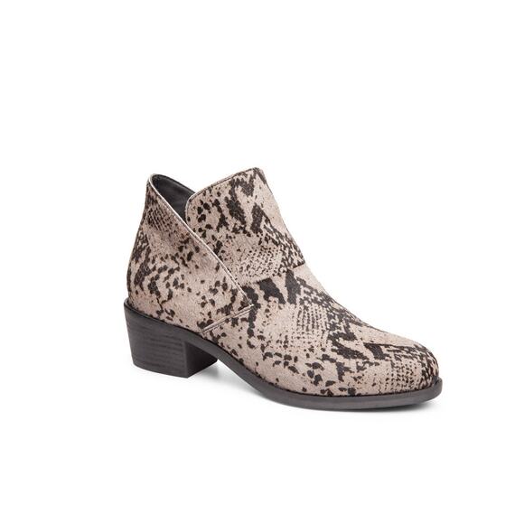Me Too Womens Zest 6 Calf Hair Block Heel Ankle Boots Booties Gray - Picture 1 of 8